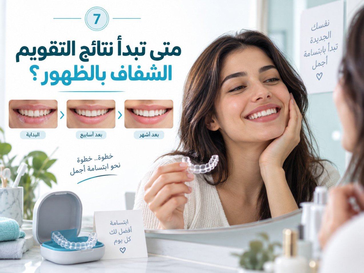 متى تبدأ نتائج التقويم الشفاف بالظهور؟
