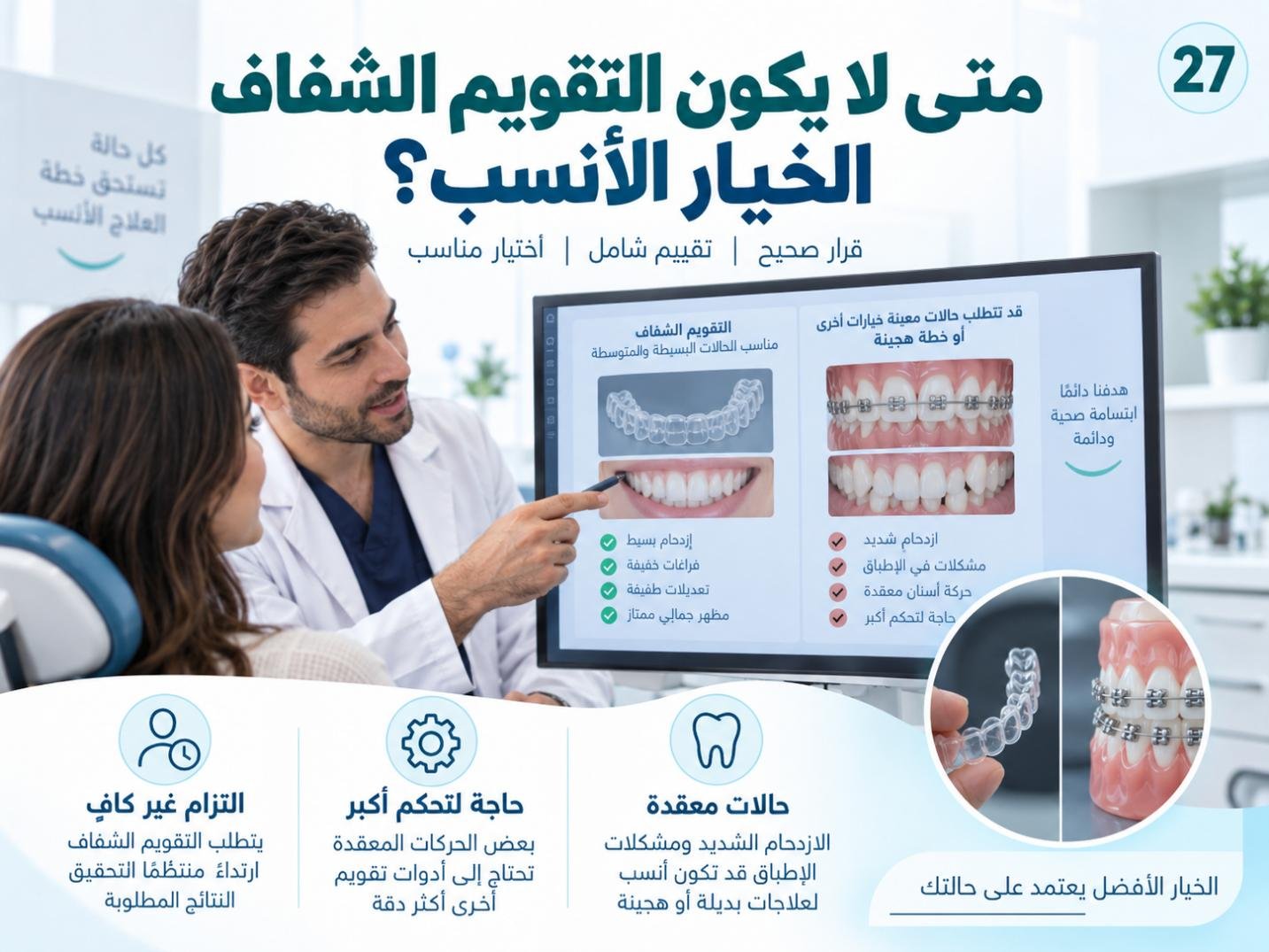 متى لا يكون التقويم الشفاف الخيار الأنسب؟