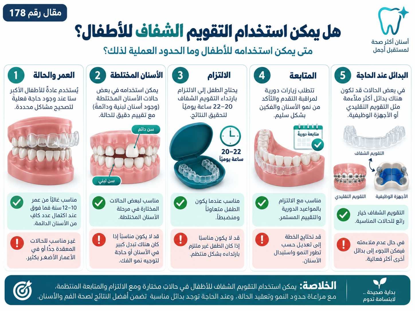 هل يمكن استخدام التقويم الشفاف للأطفال؟