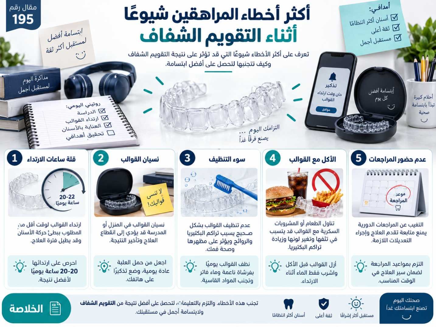 أكثر أخطاء المراهقين شيوعًا أثناء التقويم الشفاف