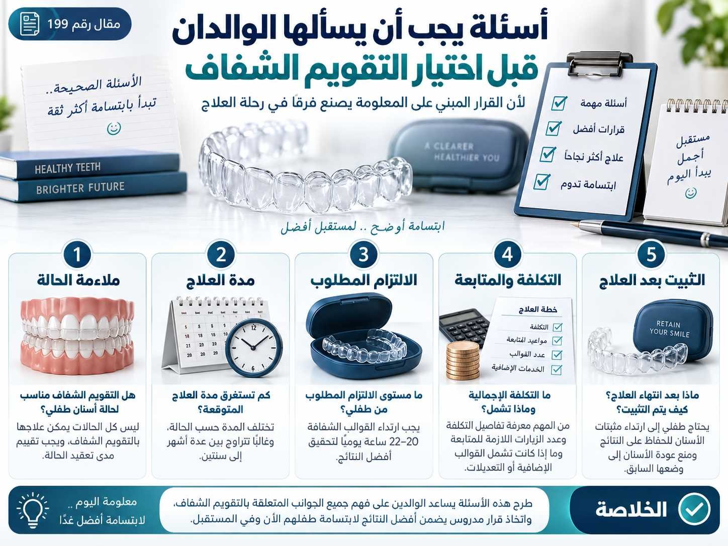 أسئلة يجب أن يسألها الوالدان قبل اختيار التقويم الشفاف