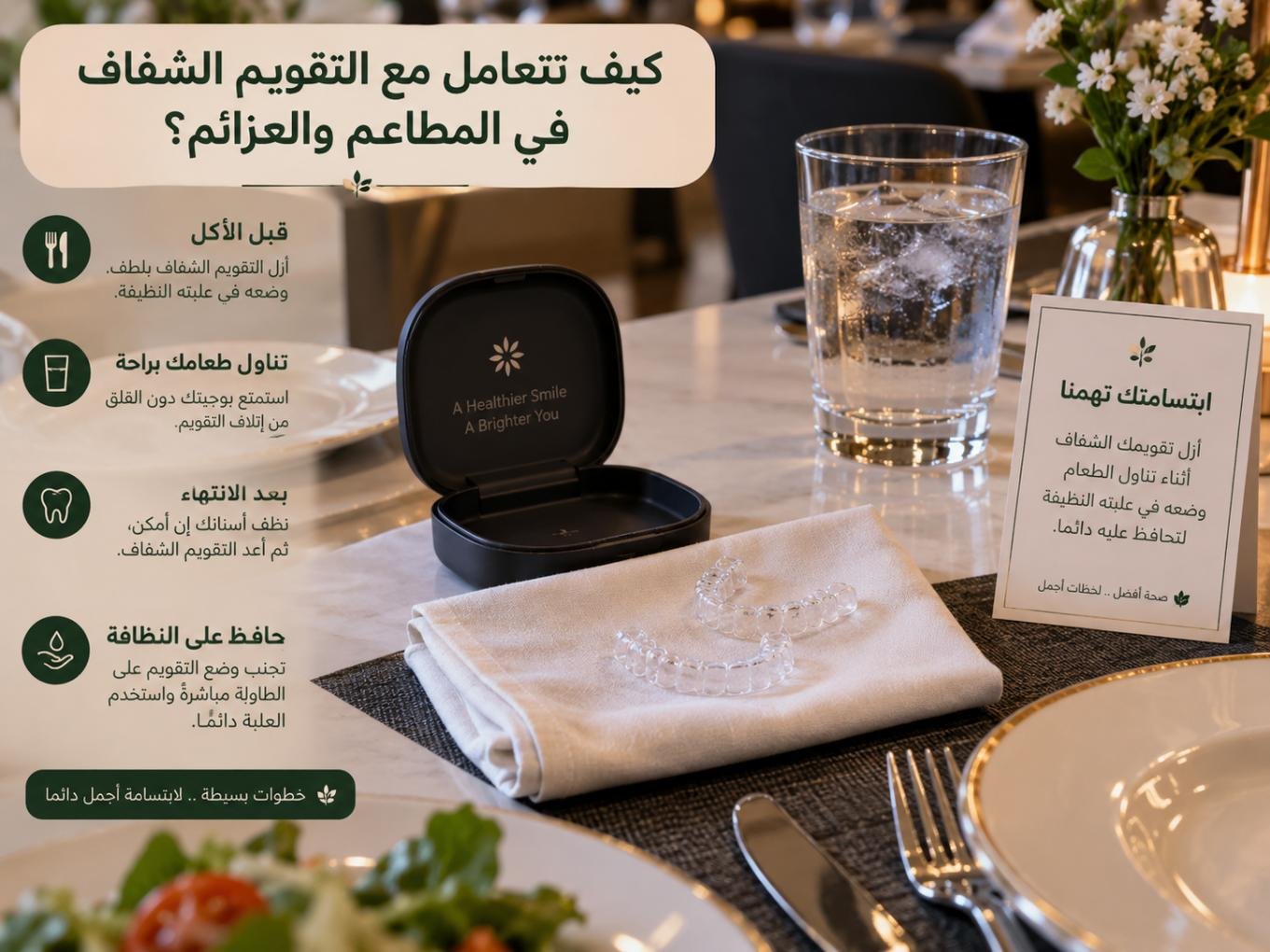 كيف تتعامل مع التقويم الشفاف في المطاعم والعزائم؟