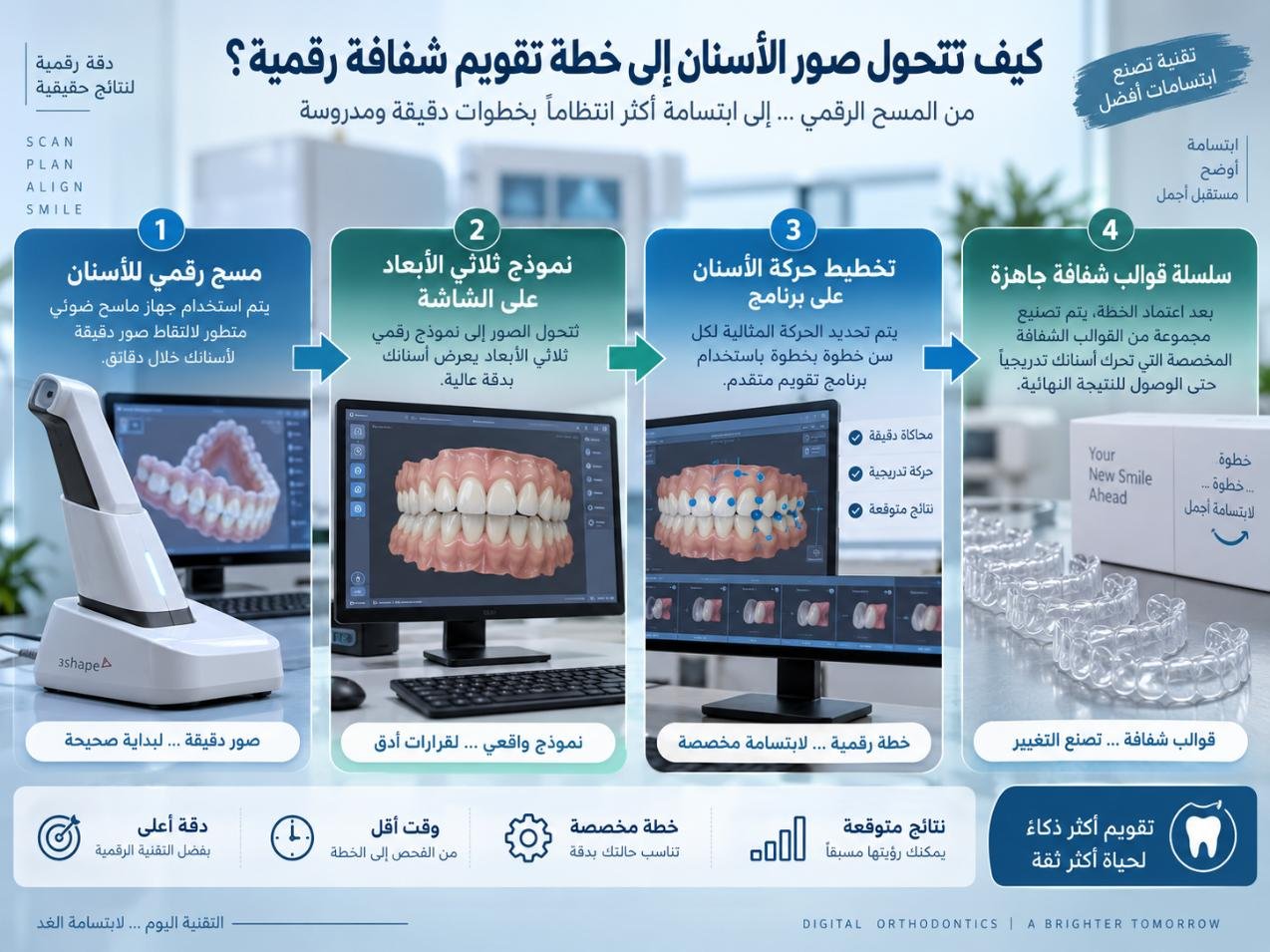 كيف تتحول صور الأسنان إلى خطة تقويم شفافة رقمية؟