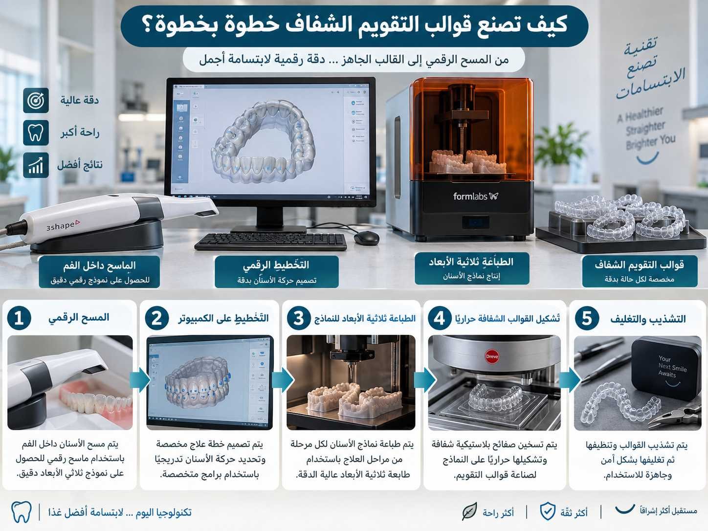 كيف تصنع قوالب التقويم الشفاف خطوة بخطوة؟
