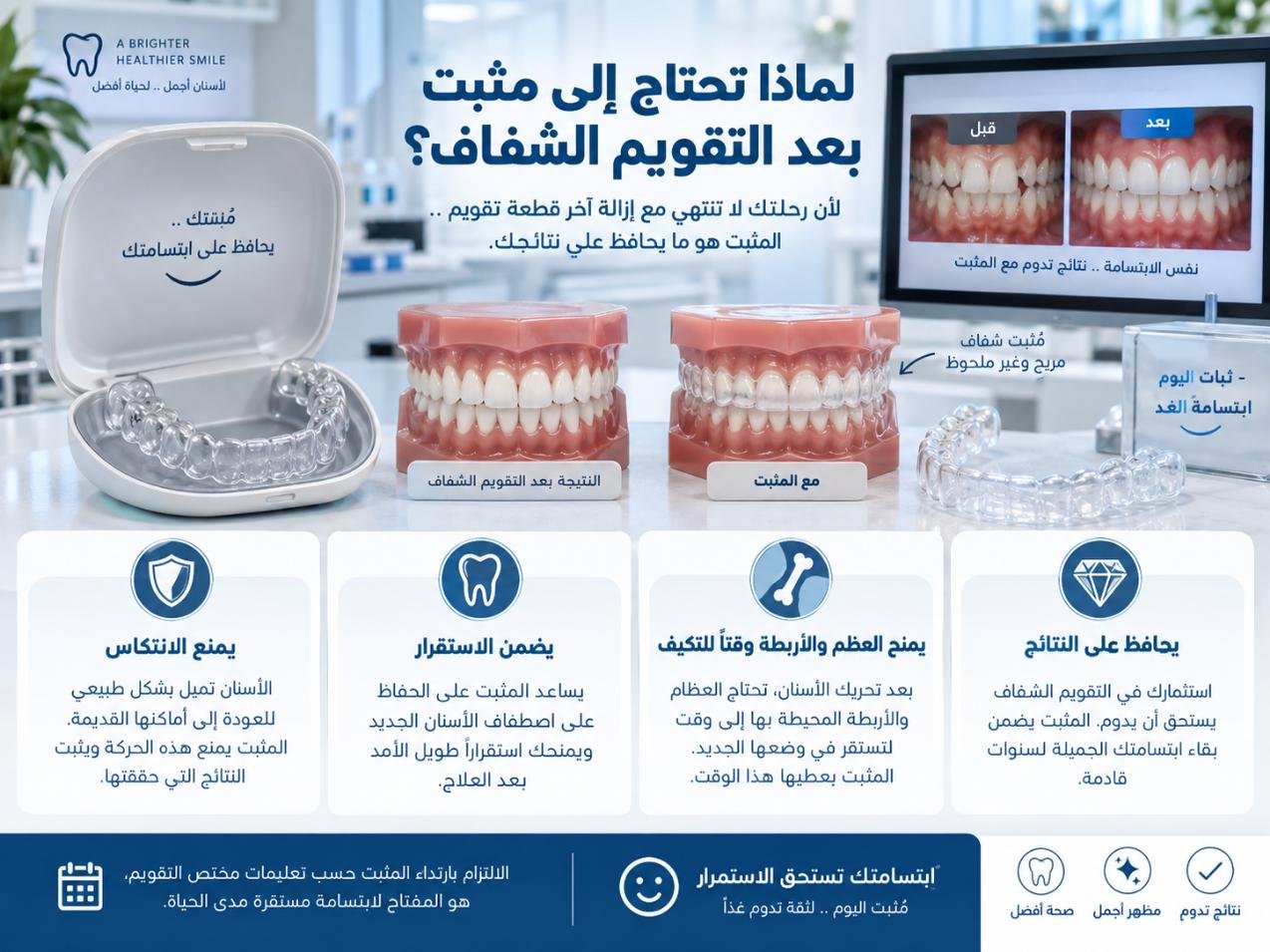 لماذا تحتاج إلى مثبت بعد التقويم الشفاف؟