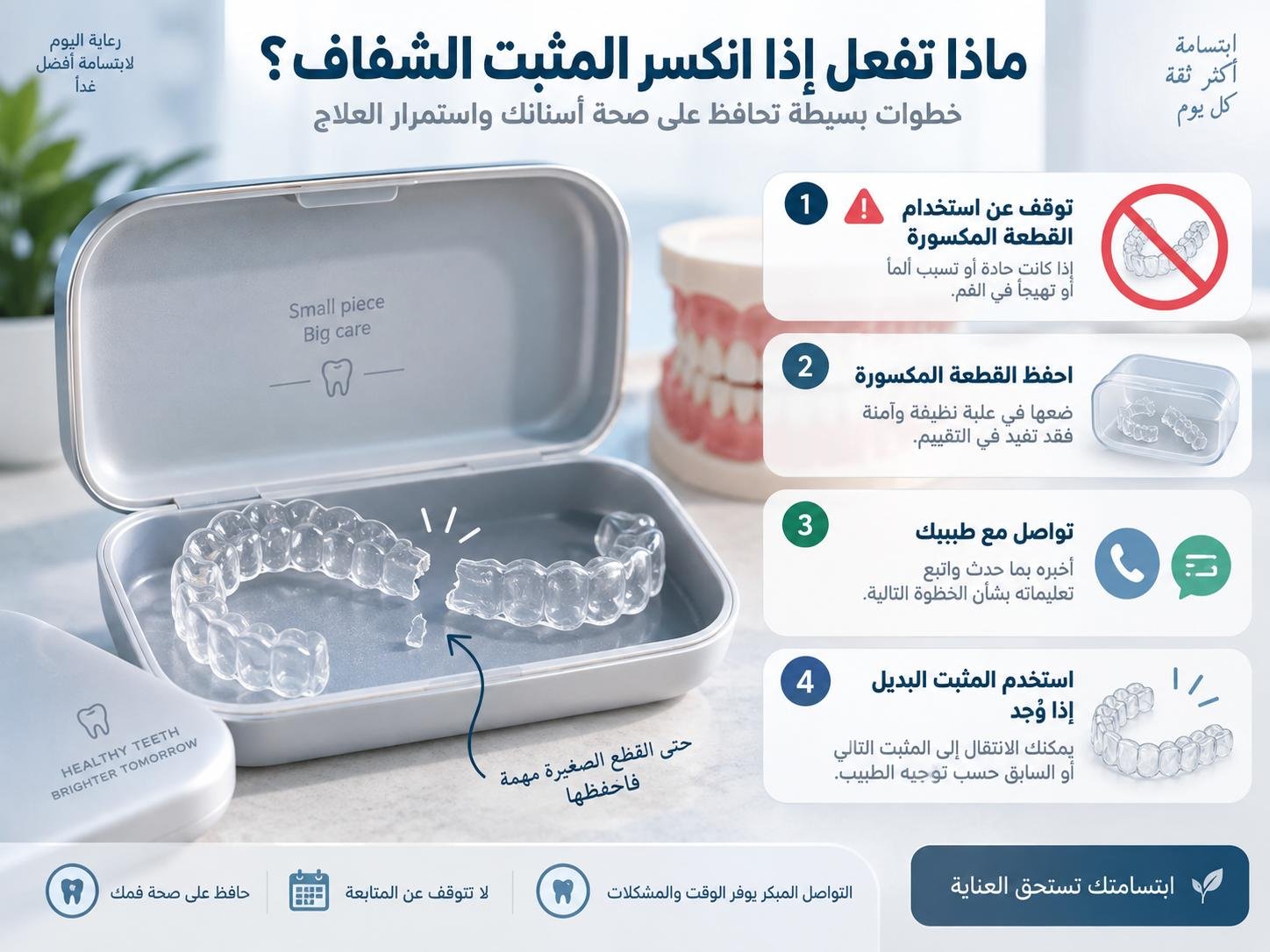 ماذا تفعل إذا انكسر المثبت الشفاف؟