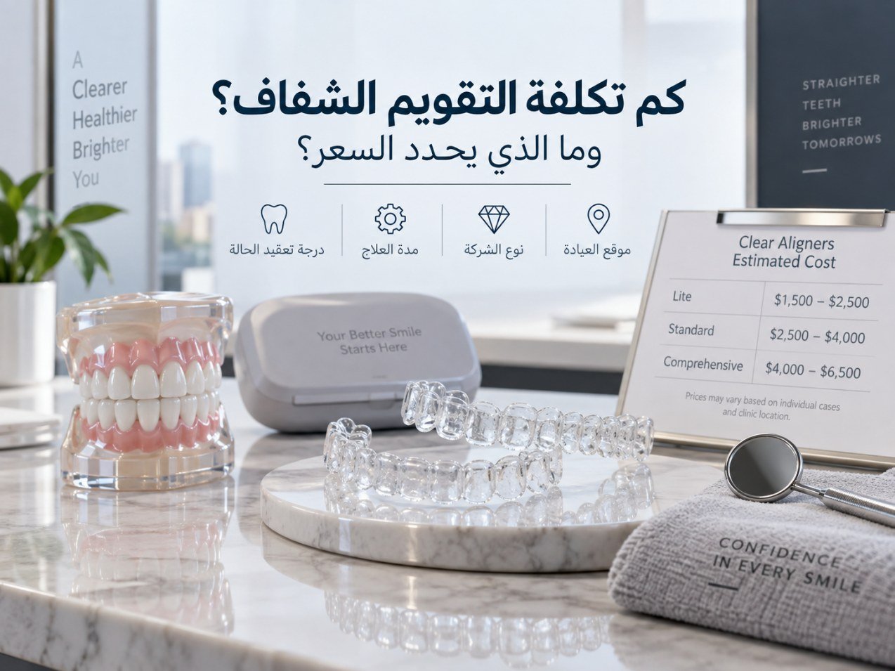 كم تكلفة التقويم الشفاف؟ وما الذي يحدد السعر؟