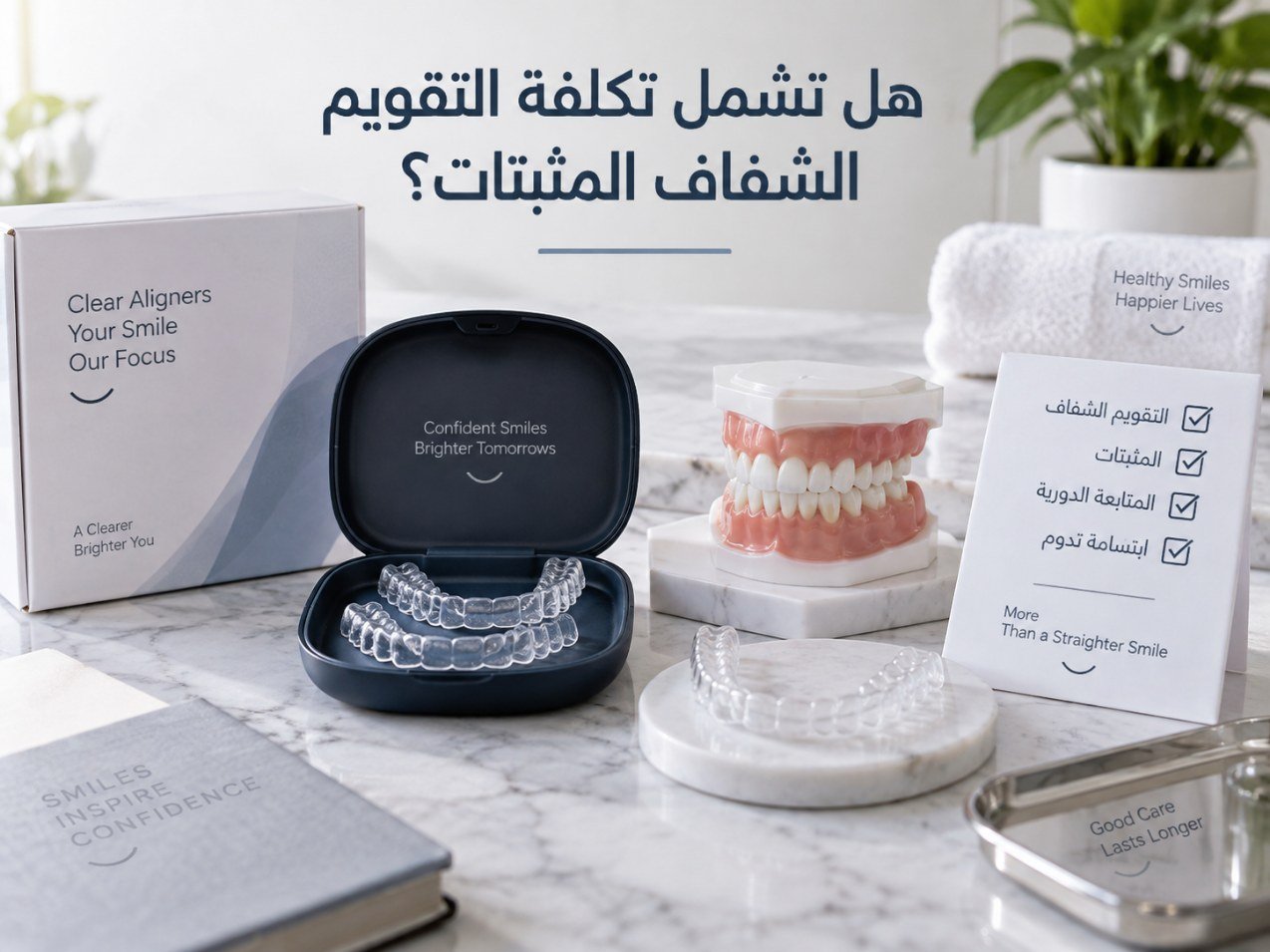 هل تشمل تكلفة التقويم الشفاف المثبتات؟