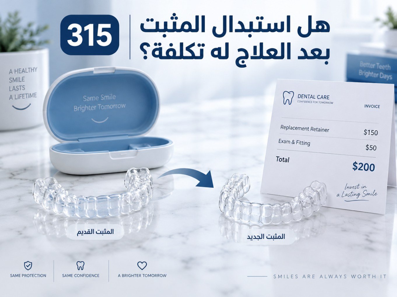 هل استبدال المثبت بعد العلاج له تكلفة؟