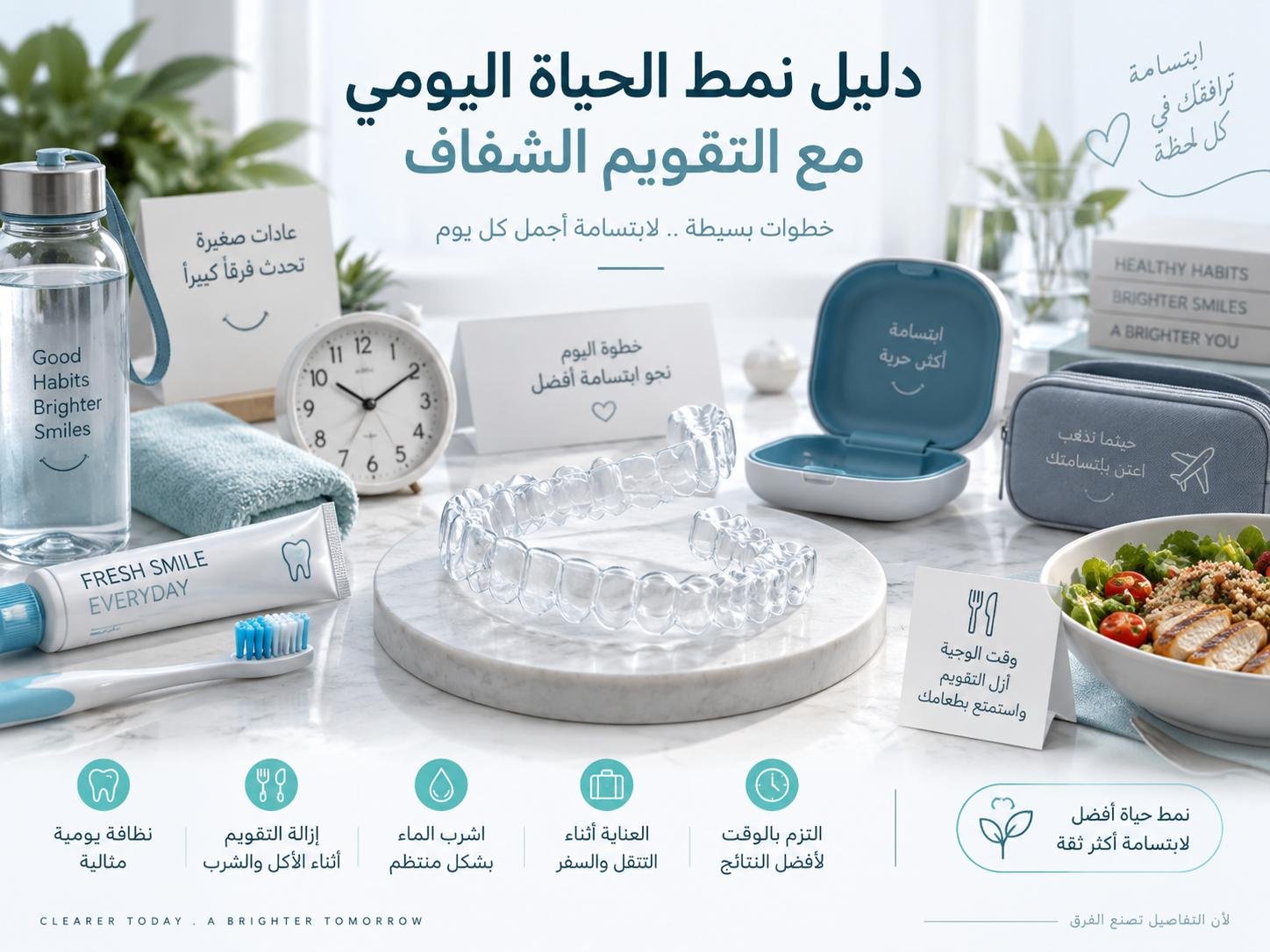 دليل نمط الحياة اليومي مع التقويم الشفاف