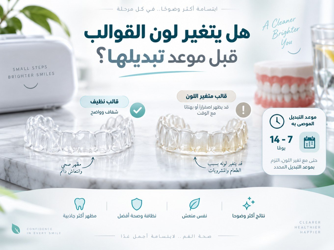 هل يتغير لون القوالب قبل موعد تبديلها؟