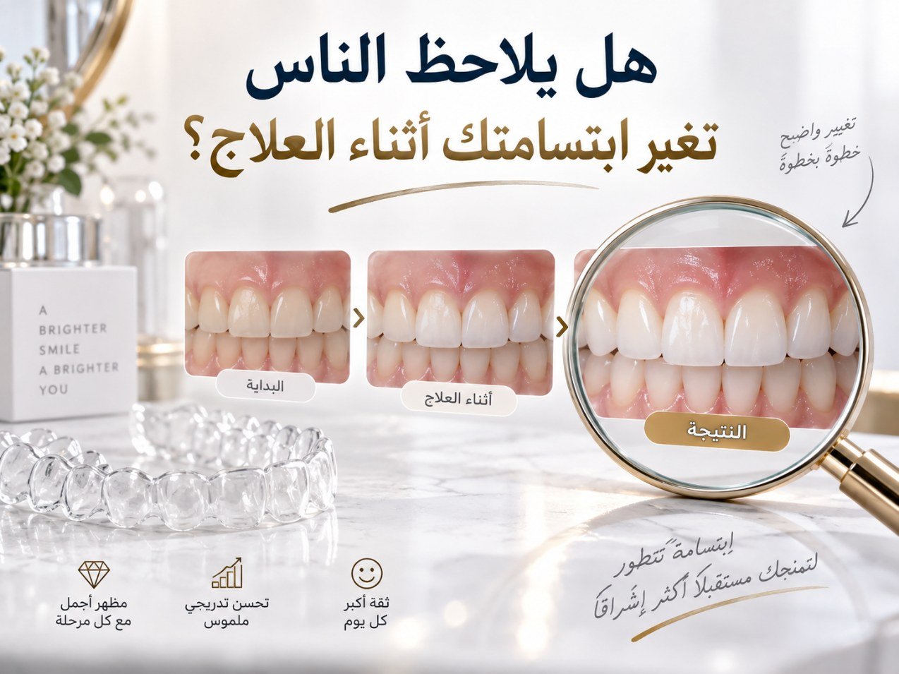 هل يلاحظ الناس تغير ابتسامتك أثناء العلاج؟