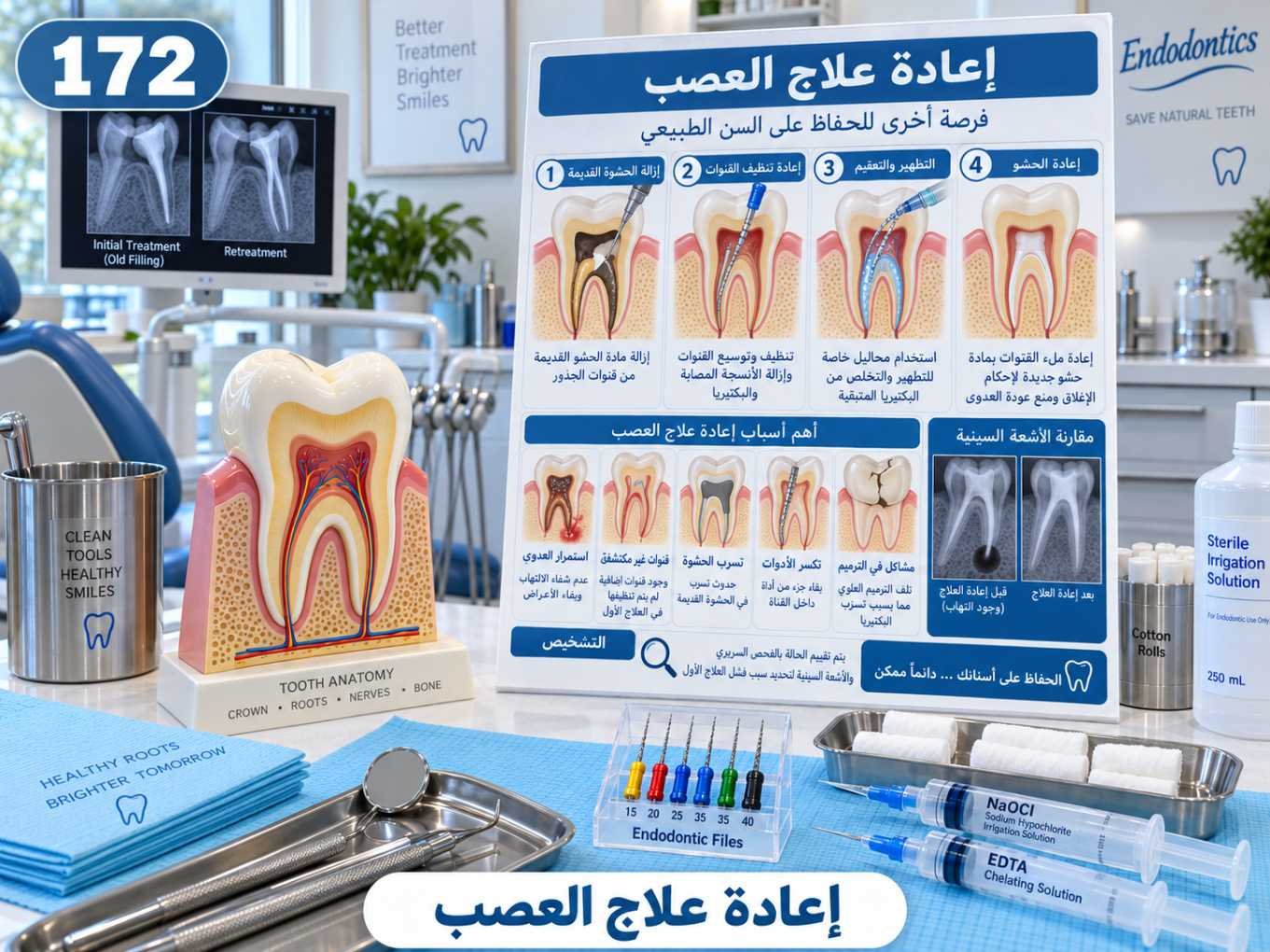 إعادة علاج العصب: الدواعي والخطوات والمتابعة